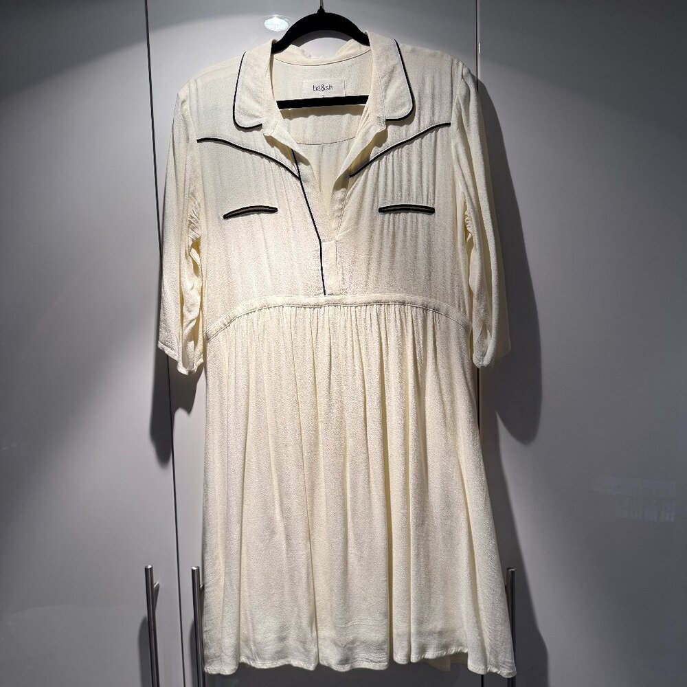 ba&sh ecru cream knee dress